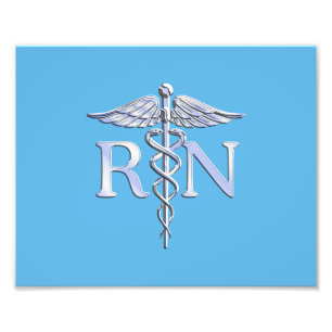 Registrierte Krankenschwester RN Caduceus auf Baby Fotodruck