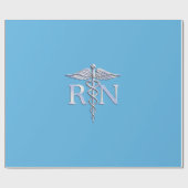 Registrierte Krankenschwester RN Caduceus auf Baby Geschenkpapier (Flach)