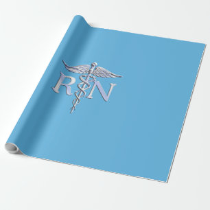 Registrierte Krankenschwester RN Caduceus auf Baby Geschenkpapier