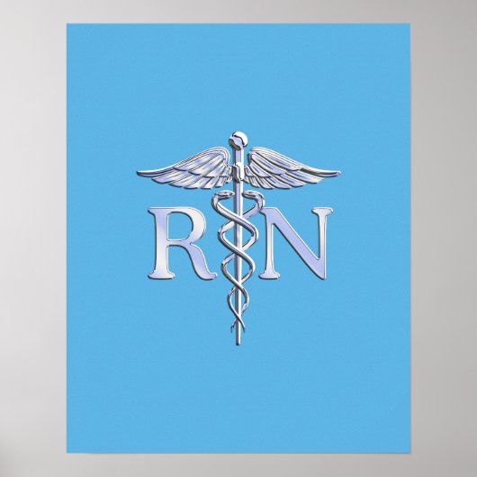 Registrierte Krankenschwester RN Caduceus auf Baby Poster (Vorne)