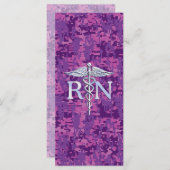 Registrierte Krankenschwester RN Caduceus auf rosa (Vorne/Hinten)