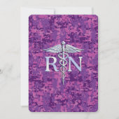 Registrierte Krankenschwester RN Caduceus auf rosa Einladung (Vorderseite)