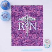 Registrierte Krankenschwester RN Caduceus auf rosa Flyer (Einzeln)