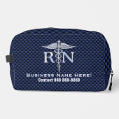 Registrierte Krankenschwester RN Caduceus mit Text Waschbeutel (Vorderseite)
