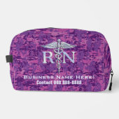 Registrierte Krankenschwester RN Caduceus mit Text Waschbeutel (Vorderseite)