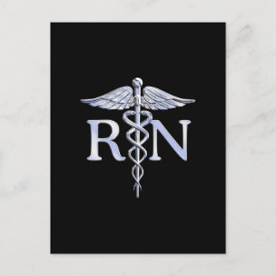 Registrierte Krankenschwester RN Caduceus Schlange Postkarte