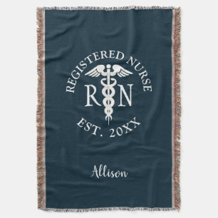 Registrierte Krankenschwester RN Graduate Blue Per Decke