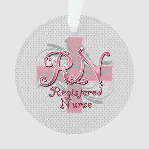 Registrierte Krankenschwester RN, rosa QuerWirbel Ornament