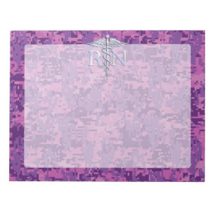 Registrierte Krankenschwester RN silberner Notizblock