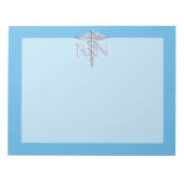 Registrierte Krankenschwester RN Silver Caduceus a Notizblock (Vorderseite)