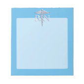 Registrierte Krankenschwester RN Silver Caduceus a Notizblock (Vorderseite)
