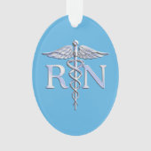 Registrierte Krankenschwester RN Silver Caduceus a Ornament (Vorderseite)