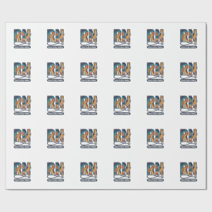 Registrierte Krankenschwester RN Vintage-Regenboge Geschenkpapier
