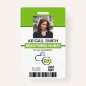 Registrierte Krankenschwester RN-Vorlage für grüne Ausweis (Vorderseite)