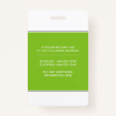 Registrierte Krankenschwester RN-Vorlage für grüne Ausweis (Rückseite)