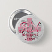 Registrierte Krankenschwester, rosa QuerWirbel Button (Vorne & Hinten)