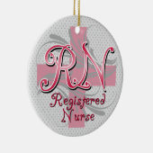 Registrierte Krankenschwester, rosa QuerWirbel Keramik Ornament (Rechts)