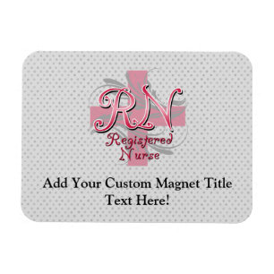 Registrierte Krankenschwester, rosa QuerWirbel Magnet