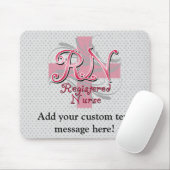Registrierte Krankenschwester, rosa QuerWirbel Mousepad (Mit Mouse)