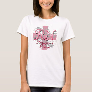 Registrierte Krankenschwester, rosa QuerWirbel T-Shirt
