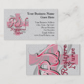 Registrierte Krankenschwester, rosa QuerWirbel Visitenkarte (Vorne/Hinten)