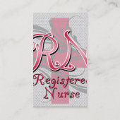Registrierte Krankenschwester, rosa QuerWirbel Visitenkarte (Rückseite)