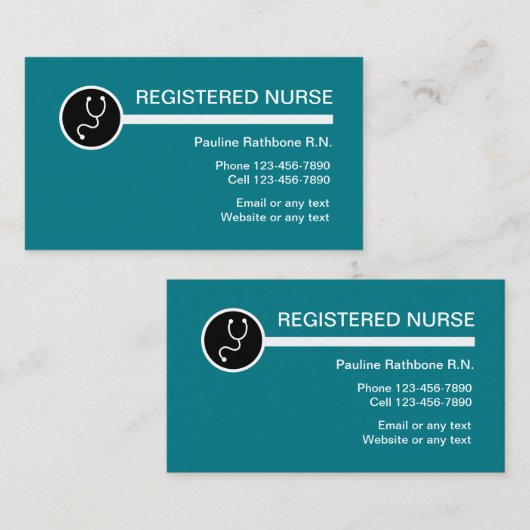 Registrierte Krankenschwester-Zuhause-Gesundheit Visitenkarte (Vorne/Hinten)