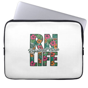 Registrierte Pflegefachfrau RN Life Floral Vektor  Laptopschutzhülle