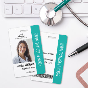 Registrierte Pflegefachfrau RN Medizinisches Teal Ausweis