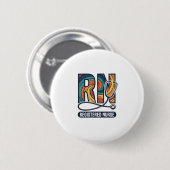 Registrierte Pflegefachfrau RN Vintage-Regenbogen- Button (Vorne & Hinten)