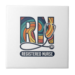 Registrierte Pflegefachfrau RN Vintage-Regenbogen- Fliese