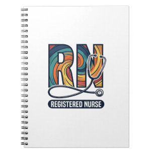 Registrierte Pflegefachfrau RN Vintage-Regenbogen- Notizblock