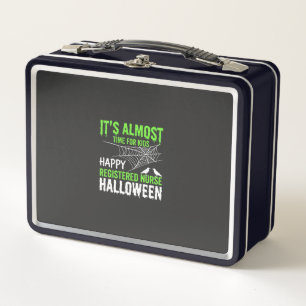 Registrierte Pflegekraft Halloween Spinnennetz und Metall Brotdose