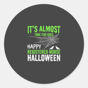Registrierte Pflegekraft Halloween Spinnennetz und Runder Aufkleber