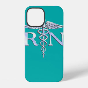 Registrierte Pflegekraft RN Caduceus auf Türkis Ak iPhone Hülle