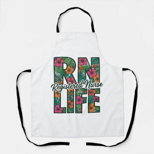 Registrierte Pflegekraft RN Life Floral Vektordesi Schürze