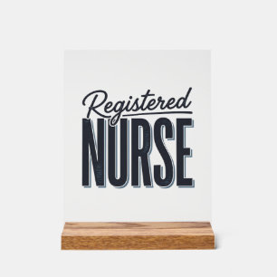 Registrierte Pflegekraft Skript-Typografie Vektor- Acrylschild