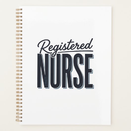 Registrierte Pflegekraft Skript-Typografie Vektor- Planer (Vorderseite)
