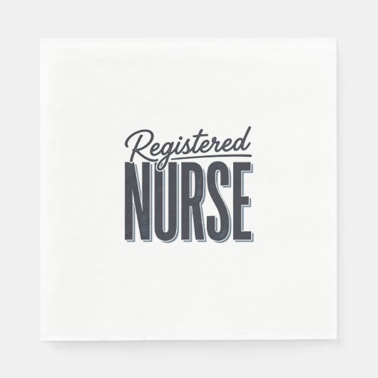 Registrierte Pflegekraft Skript-Typografie Vektor- Serviette (Vorderseite)