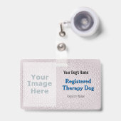 Registrierter therapeutischer Hund - hellrosa Abze Ausweis (Vorderseite mit einziehbar)