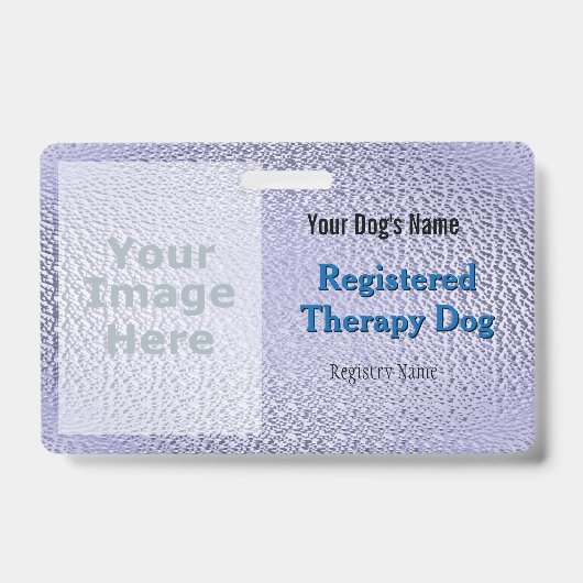 Registrierter therapeutischer Hund - Lila Abzeiche Ausweis (Vorderseite)