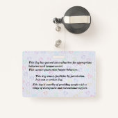 Registriertes Dog-Abzeichen Ausweis (Rückseite mit Rechteck)