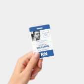 Registriertes Nurse-ID Nummer Blue White Logo Foto Ausweis (Handheld)