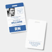 Registriertes Nurse-ID Nummer Blue White Logo Foto Ausweis (Front & Back)
