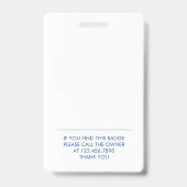 Registriertes Nurse-ID Nummer Blue White Logo Foto Ausweis (Back)