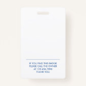 Registriertes Nurse-ID Nummer Blue White Logo Foto Ausweis (Rückseite)