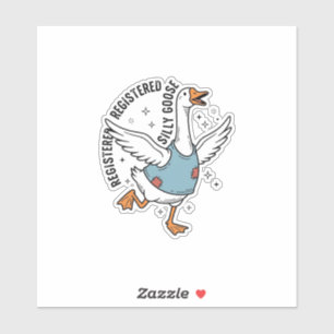 Registriertes Silly Goose Vintage Vector-Shirt-Des Aufkleber
