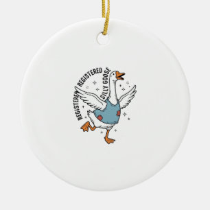 Registriertes Silly Goose Vintage Vector-Shirt-Des Keramik Ornament