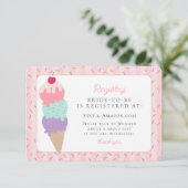 Registrierung des Brautparty "Eiscreme Sundae" Begleitkarte (Stehend Vorderseite)
