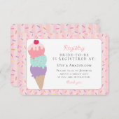 Registrierung des Brautparty "Eiscreme Sundae" Begleitkarte (Vorne/Hinten)